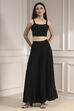 Black Polyester Fitted Embroidered Fusion Set image number 6