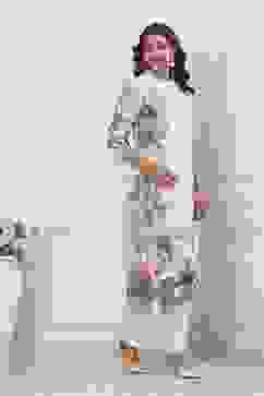 Beige Cotton Floral Printed Straight Kurta Set image number 5