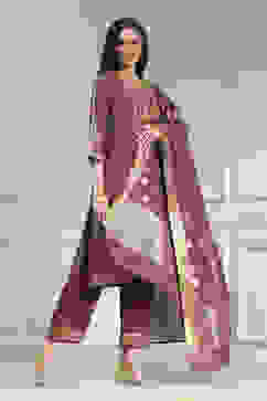 Old Rose Solid Straight Suit Set image number 5