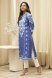Indigo Cotton Straight Kurta image number 2