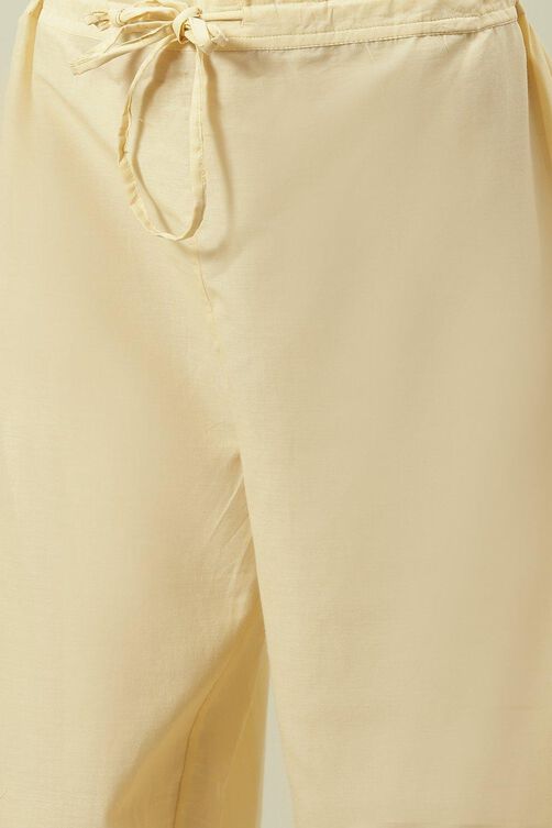 Pale Blue Printed Cotton Kalidar Suit Set image number 2