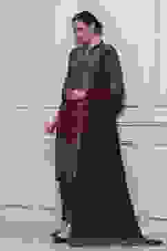 Rust Polyester Straight Printed Suit Set image number 0