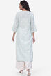 Aqua Blue Cotton Straight Suit Set image number 4