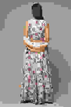 Off White Cotton Blend Lehenga Set image number 2