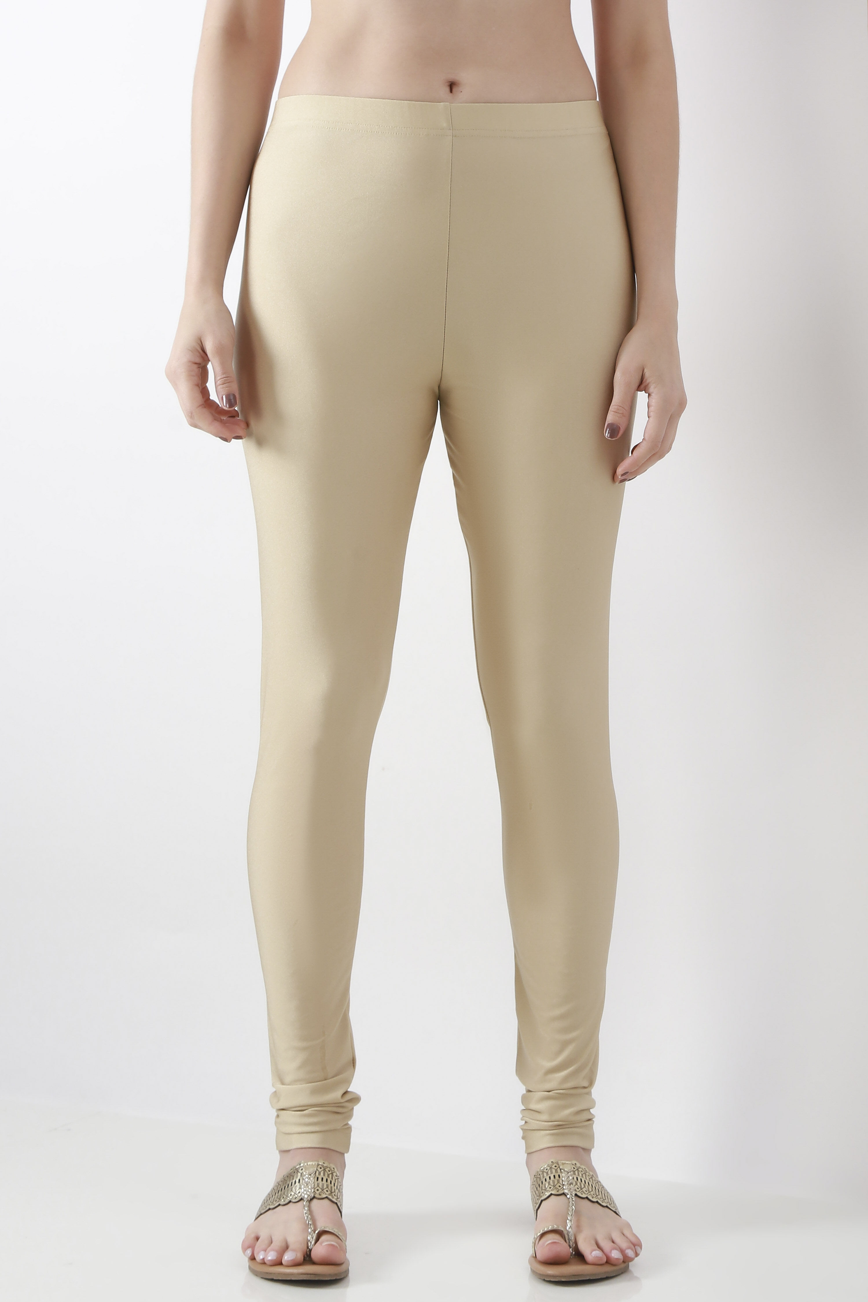 Gold Nylon Blend Leggings image number 4