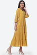 Mustard Art Silk Fusion Dress image number 3