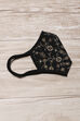 Black Cotton Embroidered Face Mask image number 1