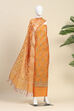 Mustard Poly Silk Banarasi Unstitched Suit Set image number 4