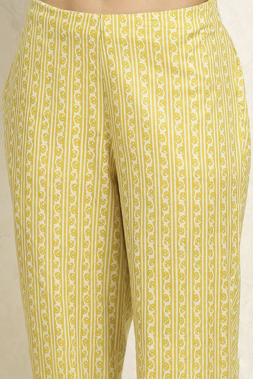 Blue Cotton Hand Block Print Unstitched Suit Set image number 3