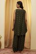 Green Viscose Blend Straight Kurta Pants Set image number 5