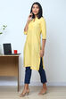 Peach Cotton Flax Kurta image number 3