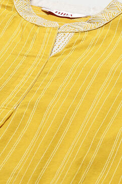 Natural Mustard Cotton Straight Yarndyed 2 Piece Set image number 1