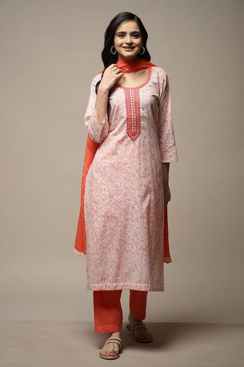 Gajri Cotton Woven Unstitched Suit Set image number 2