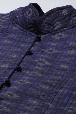 Blue Straight Art Silk Printed Jacket image number 1