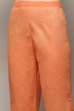 Peach Cotton Woven Unstitched Suit Set image number 3
