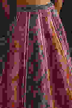 Turquoise Hand Embroidered Flared Lehenga Set image number 2