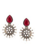 Oxidized And Maroon Earrings image number 2