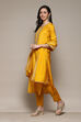 Yellow Banarasi Silk Machine Embroidered Unstitched Suit Set image number 6