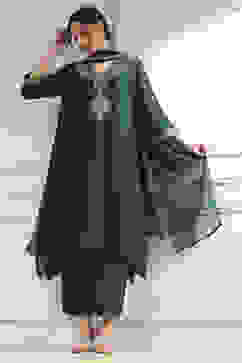 Green Striped Straight Suit Set image number 1