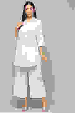 White Cotton Embroidered Straight Short Kurta image number 0