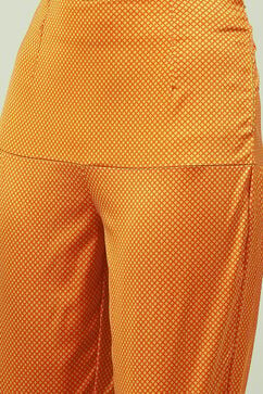Yellow Silk Blend Straight Kurta Slim Pant Suit Set image number 2