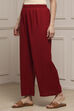 Blue Viscose Rayon Straight Palazzos image number 2
