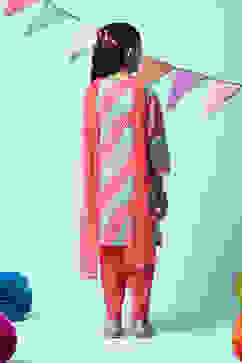 Sea Green Polyester Straight Printed Kurta Salwar Suit Set image number 4