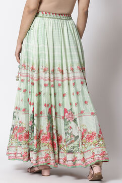 Green Art Silk Skirts image number 3