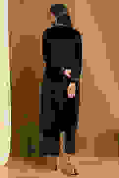 Navy Polyester Straight Suit Set image number 4