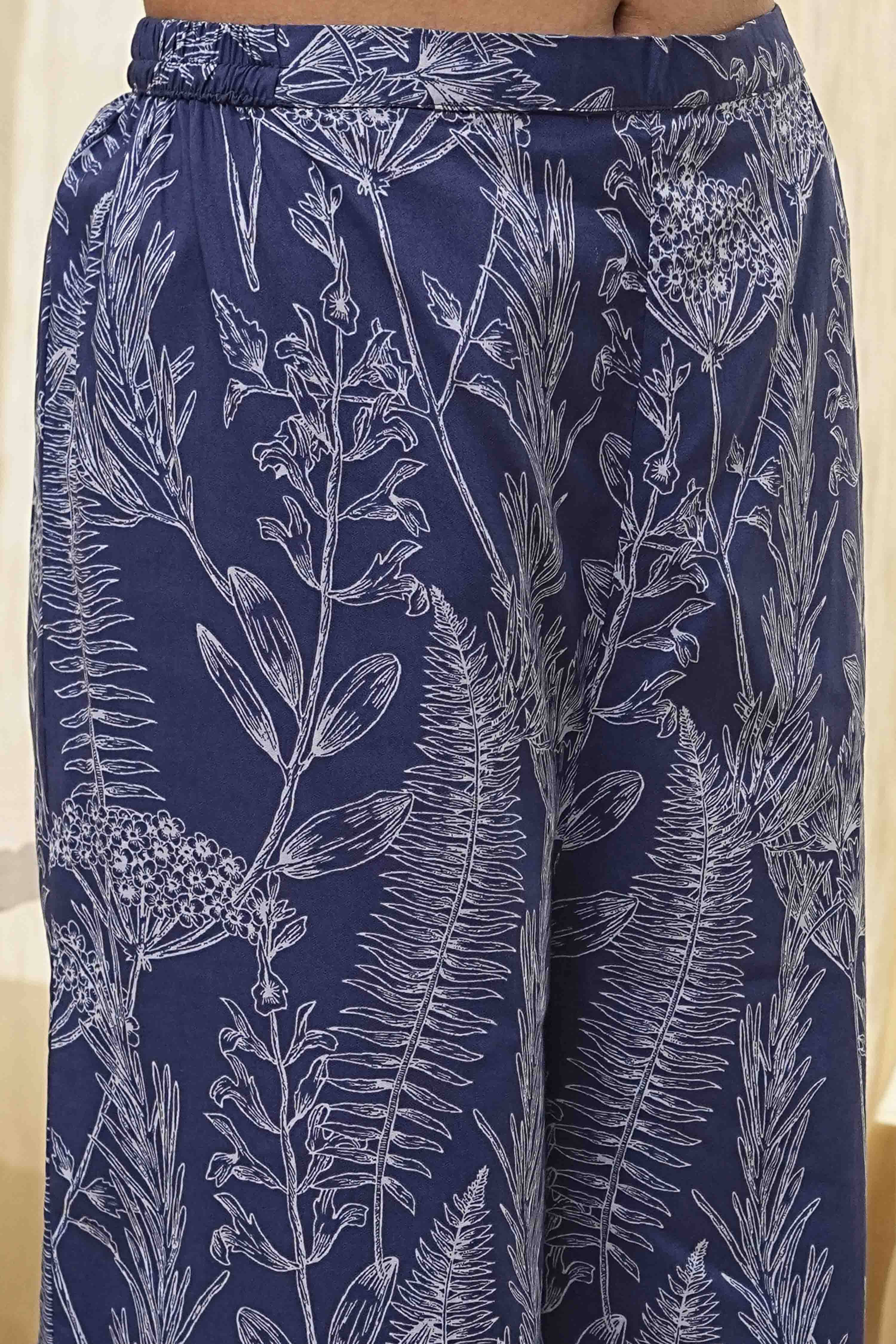 Indigo Pure Cotton Floral Co-ord Set image number 2