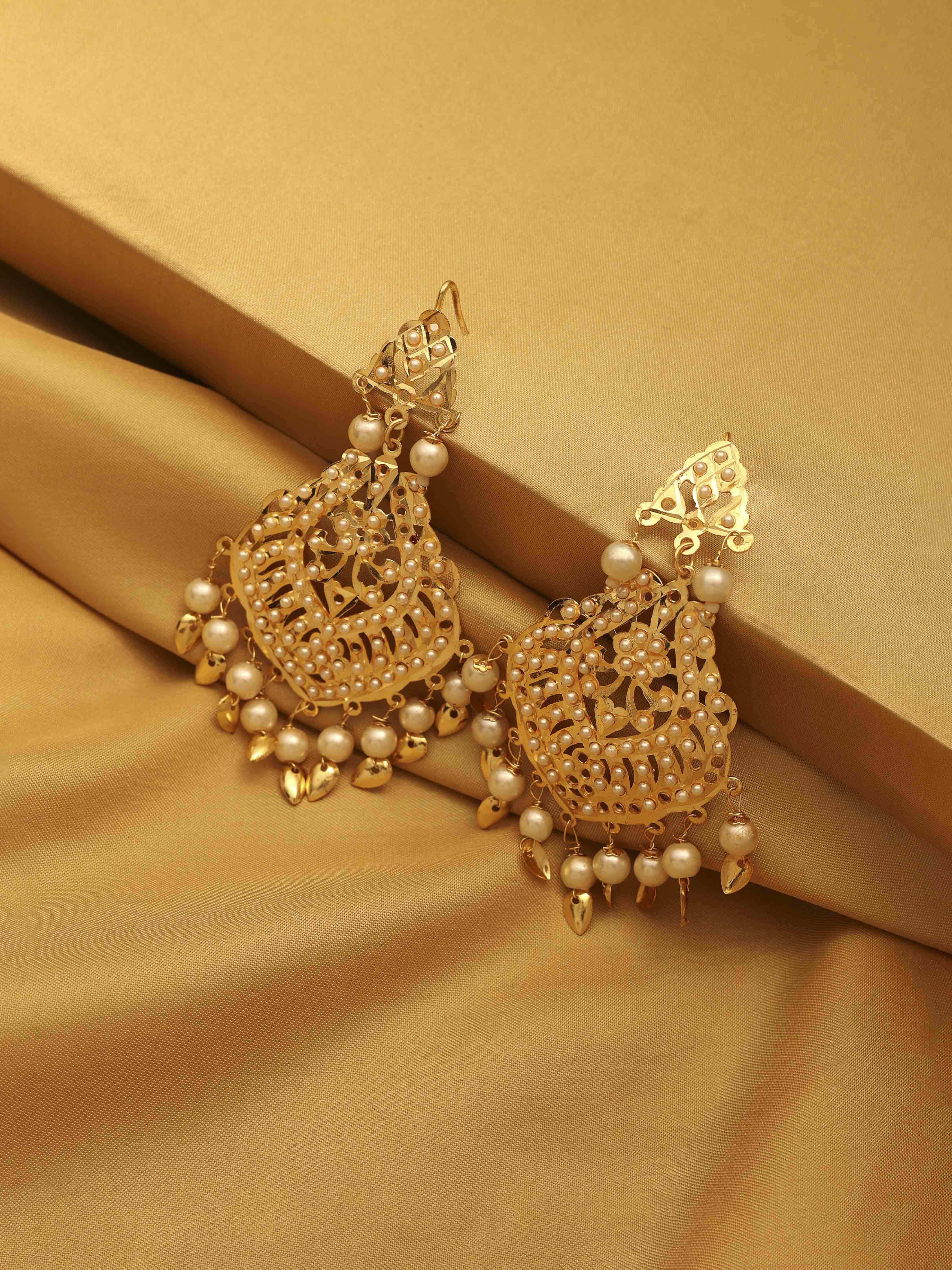 White Gold Plated Brass Drop & Dangler Earrings image number 0