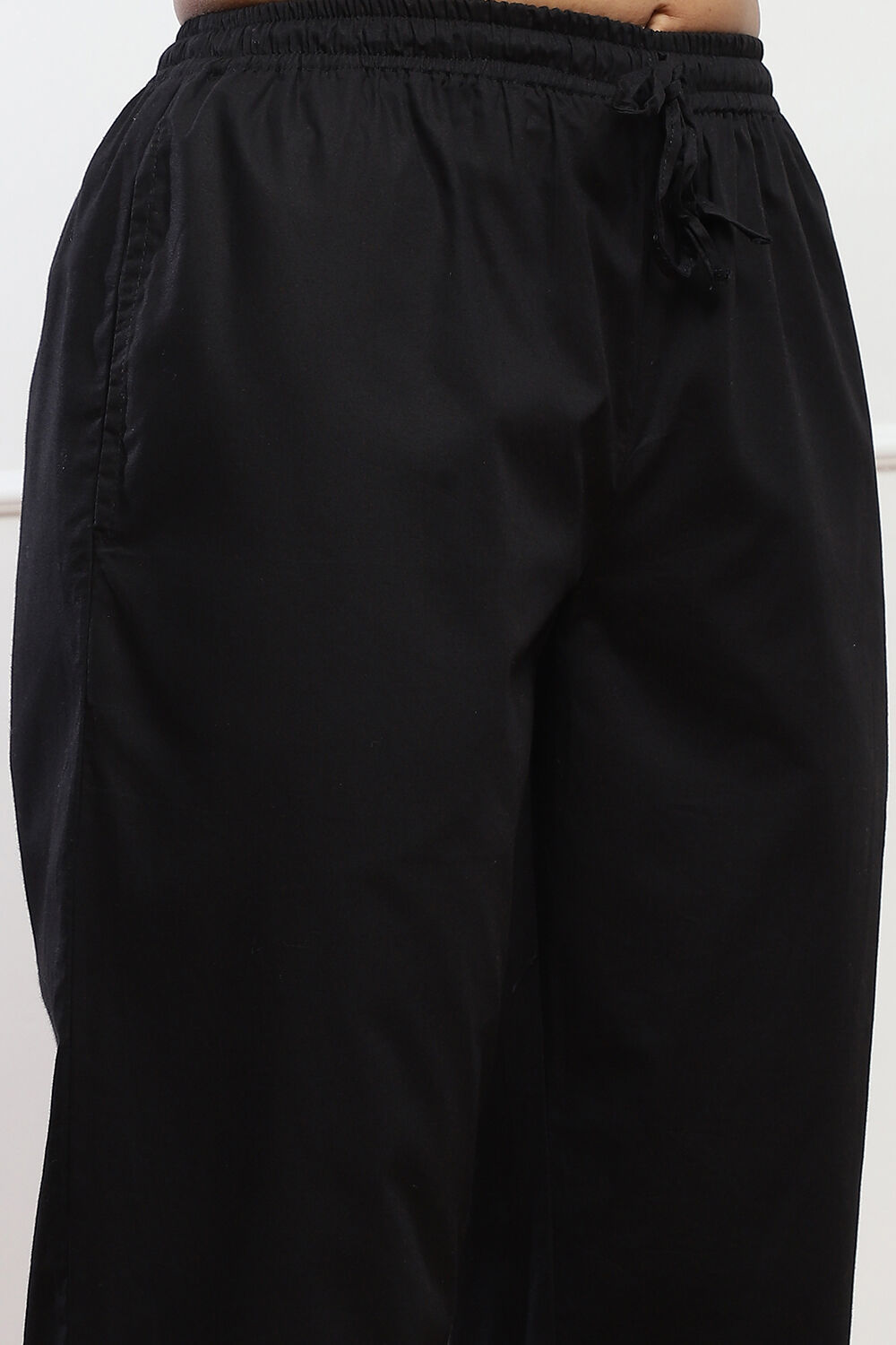 Black Cotton Straight Pant image number 1