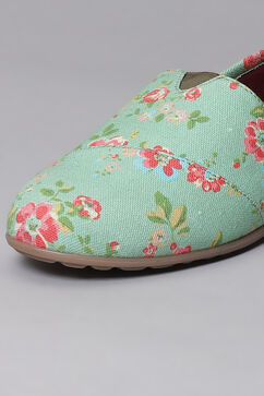 Green Fabric Formal Slip On image number 1