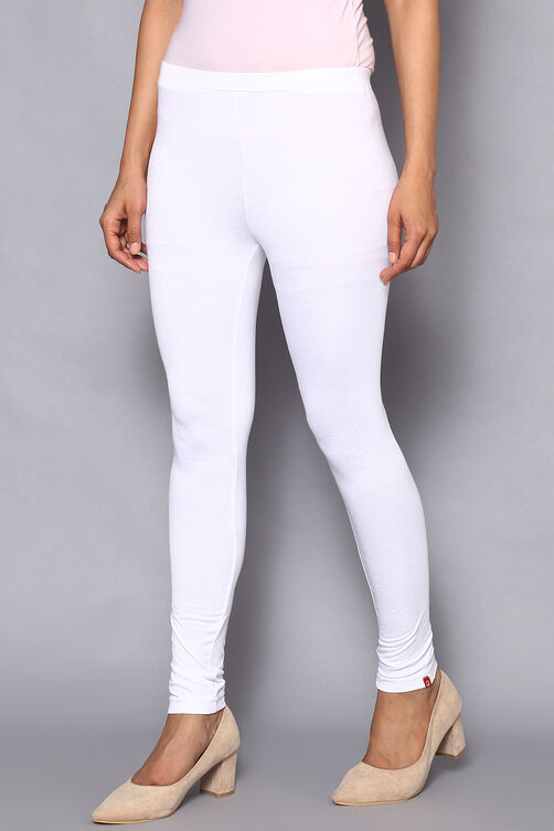 Black Viscose Lycra Solid Leggings image number 2