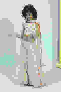 Multi-Colored Printed Blouse & Palazzo Set image number 6