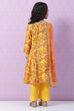 Yellow Poly Viscose Flared Straight Kurta Palazzo Suit Set image number 4