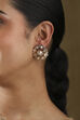 White Gold Plated Brass Floral Stud Earrings image number 1