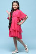Pink Polyester Tired Dress