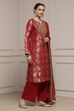 Red Viscose Rayon Straight Yarndyed Suit Set image number 5