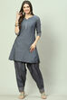 Grey Art Silk A-Line 2 Piece Set image number 5