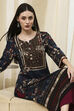 Teal Floral Printed Straight Kurta image number 0