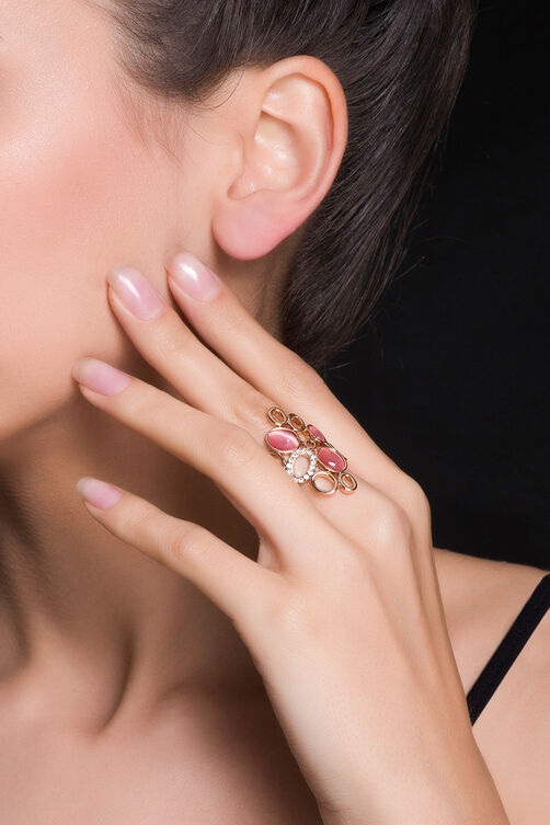 Peach Metal Brass Ring image number 1