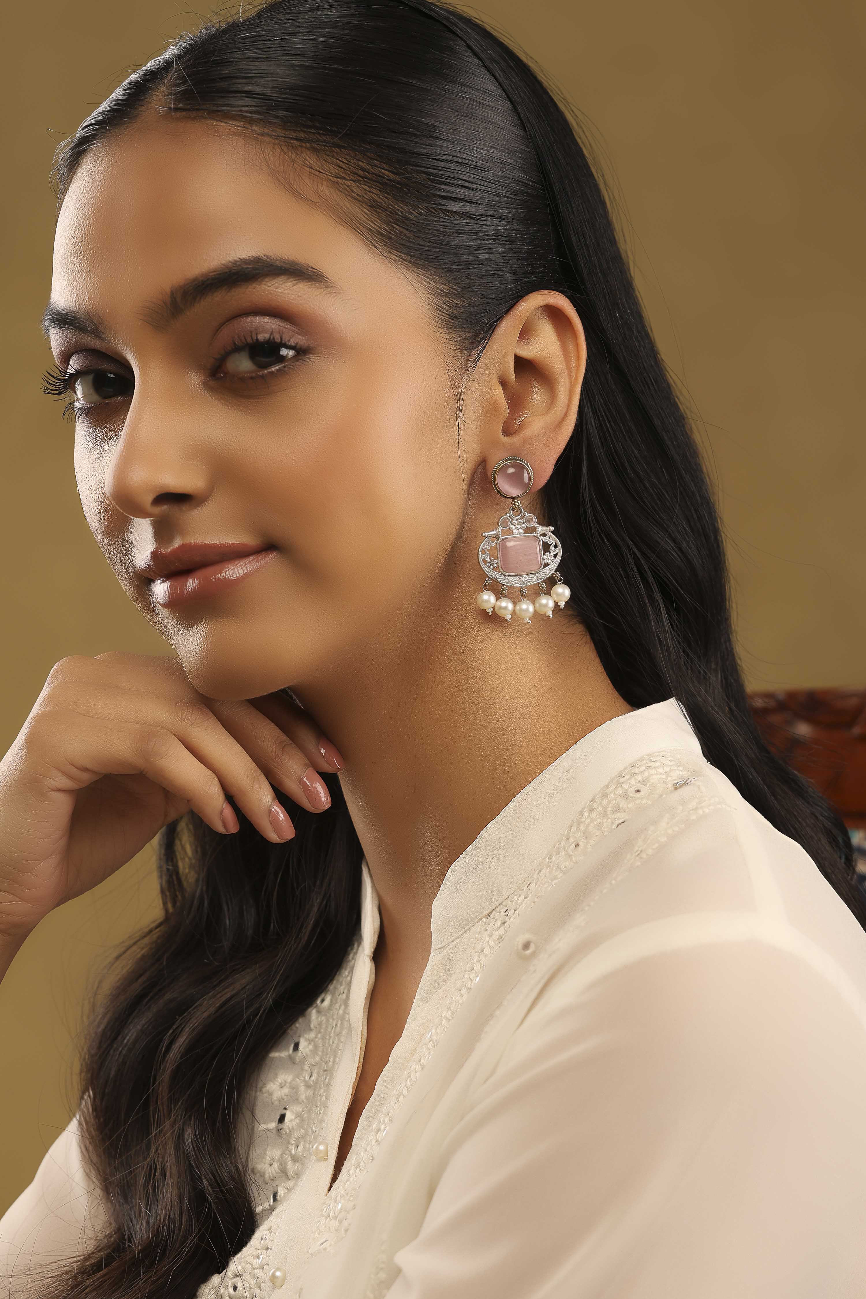 Light Pink Brass Drop & Danglers image number 3