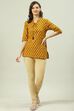 Beige Cotton Blend Solid Churidar image number 5