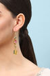 Yellow & Pink Brass Earrings image number 1