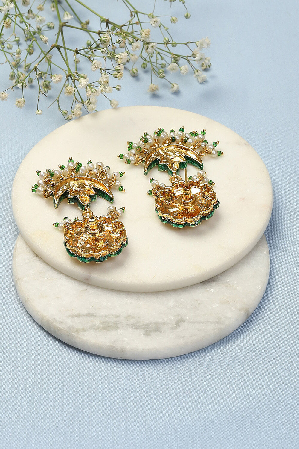 Gold Brass Earrings image number 2