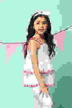 White Cotton Tiered Top image number 3