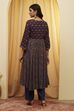 Blue Viscose Rayon Gathered Suit Set image number 5