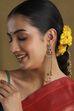 Red & Green Gold Plated Alloy Drop Earrings image number 6