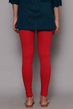 Red Cotton Blend Solid Anklets image number 7